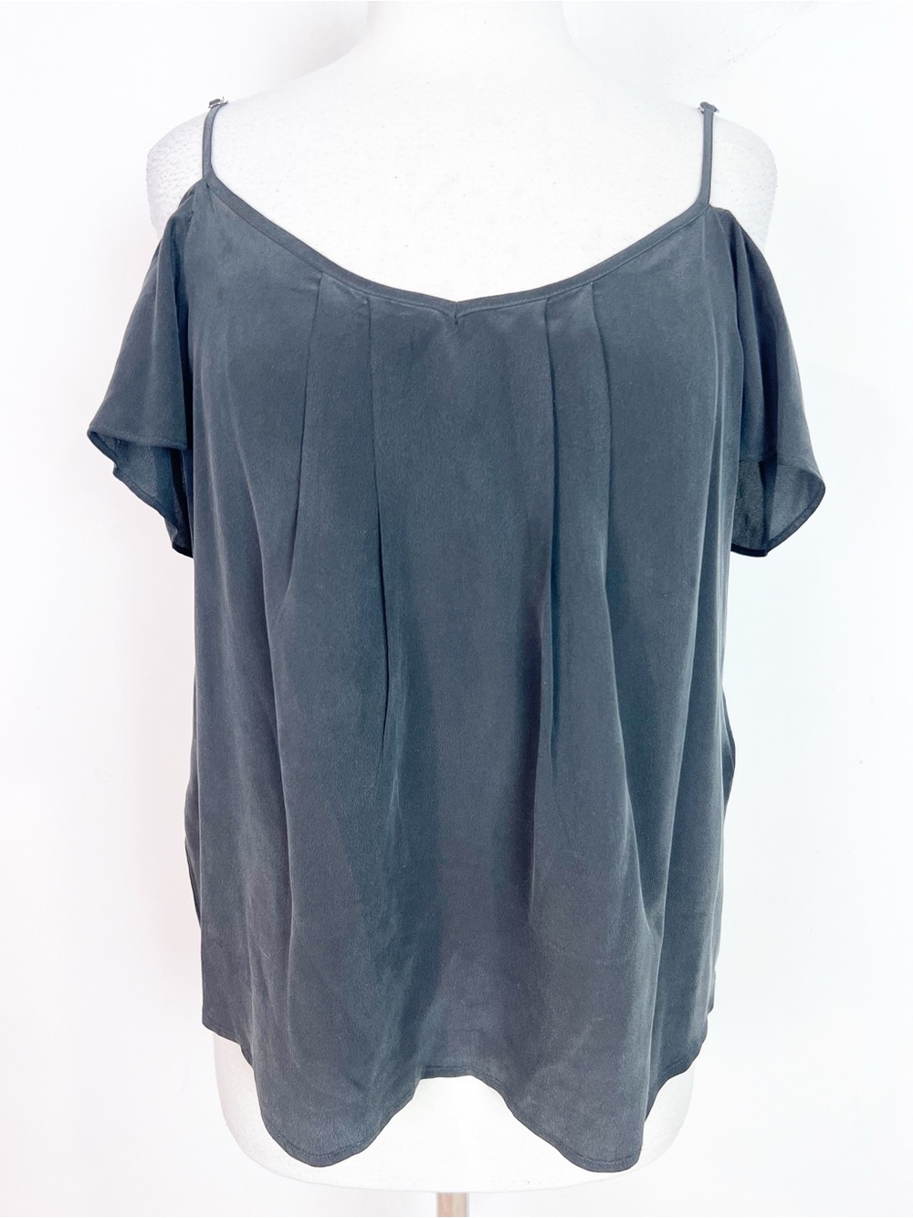 JOIE BLACK SILK COLD SHOULDER BLOUSE WOMENS SZ SMALL